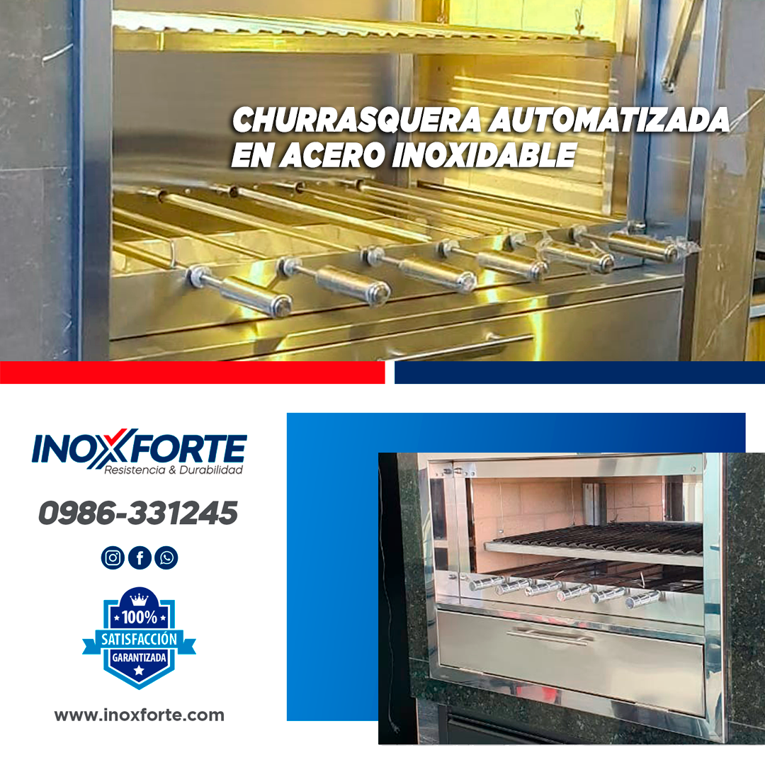 Churrasquera automatizada en acero inoxidable